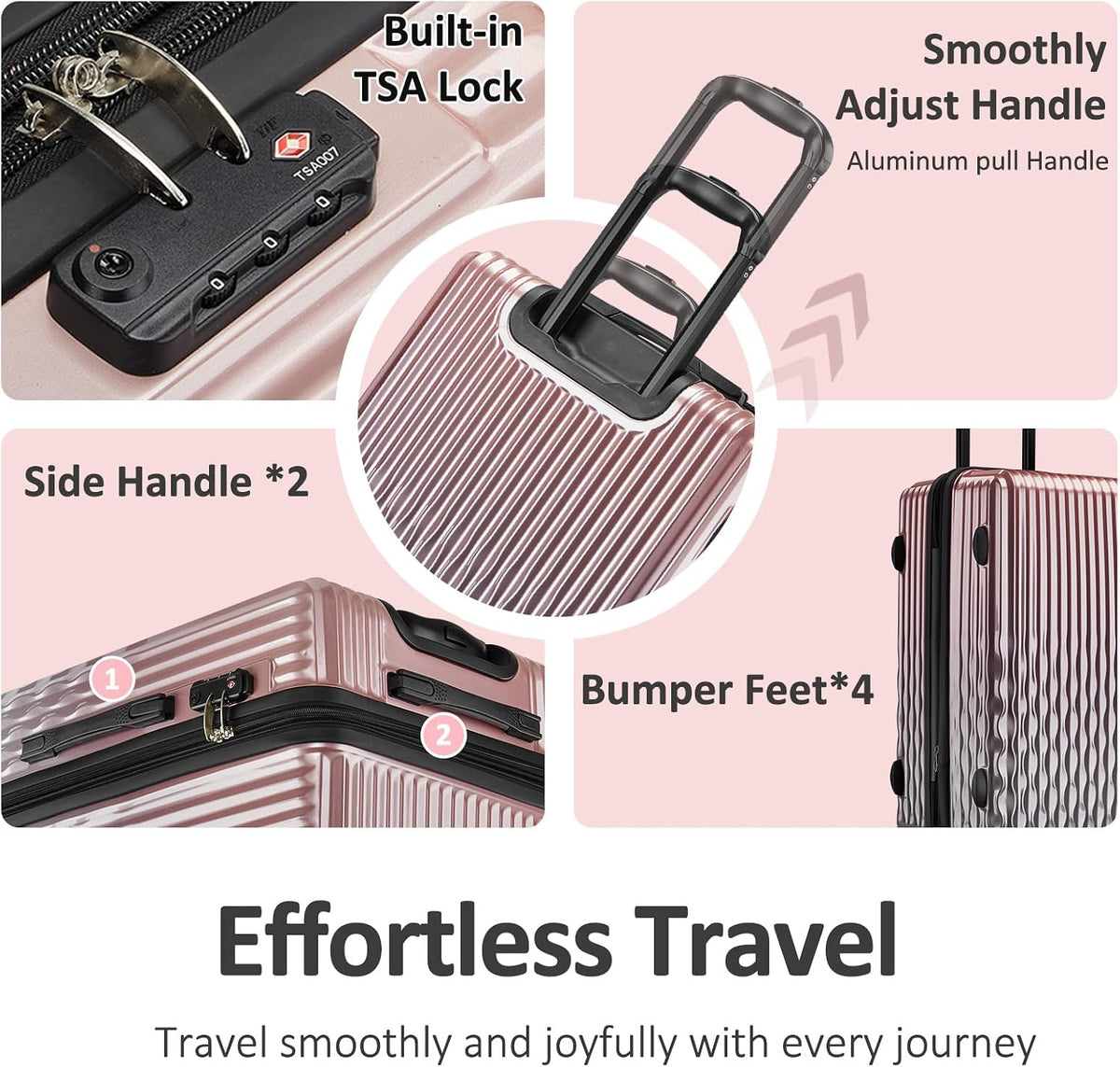Carry on Luggage 22x14x9 Airline Approved, Expandable 20 Inch Hardside Suitcase with Wheels TSA Lock, PC+ABS Lightweight Carry on Suitcases for Women