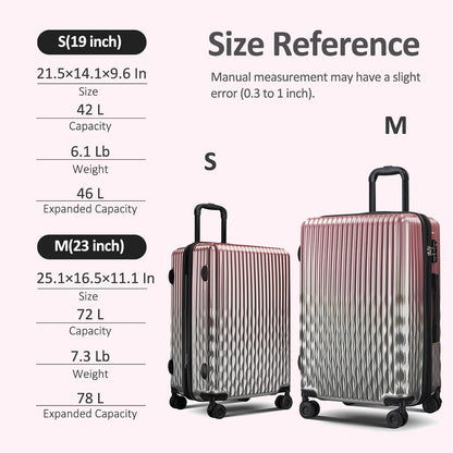 Carry on Luggage 22x14x9 Airline Approved, Expandable 20 Inch Hardside Suitcase with Wheels TSA Lock, PC+ABS Lightweight Carry on Suitcases for Women