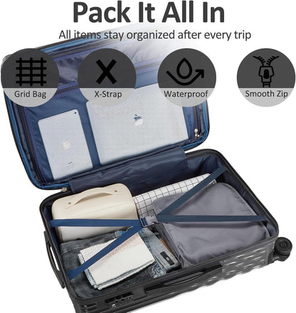Carry on Luggage 22x14x9 Airline Approved, Expandable 20 Inch Hardside Suitcase with Wheels TSA Lock, PC+ABS Lightweight Carry on Suitcases for Women