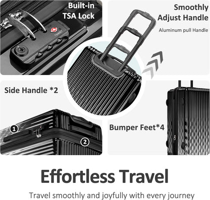 Carry on Luggage 22x14x9 Airline Approved, Expandable 20 Inch Hardside Suitcase with Wheels TSA Lock, PC+ABS Lightweight Carry on Suitcases for Women