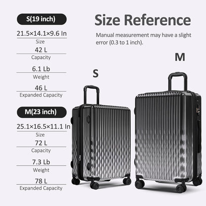Carry on Luggage 22x14x9 Airline Approved, Expandable 20 Inch Hardside Suitcase with Wheels TSA Lock, PC+ABS Lightweight Carry on Suitcases for Women