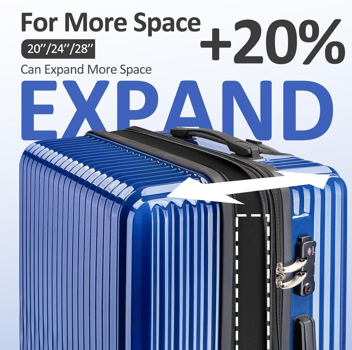 Carry on Luggage 22x14x9 Airline Approved, Expandable 20 Inch Hardside Suitcase with Wheels TSA Lock, PC+ABS Lightweight Carry on Suitcases for Women