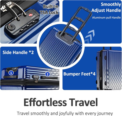 Carry on Luggage 22x14x9 Airline Approved, Expandable 20 Inch Hardside Suitcase with Wheels TSA Lock, PC+ABS Lightweight Carry on Suitcases for Women