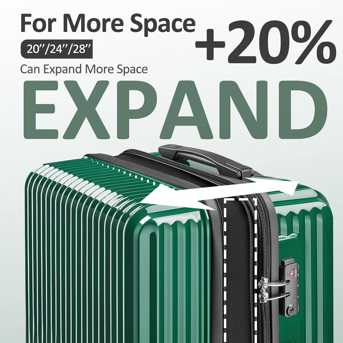 Carry on Luggage 22x14x9 Airline Approved, Expandable 20 Inch Hardside Suitcase with Wheels TSA Lock, PC+ABS Lightweight Carry on Suitcases for Women