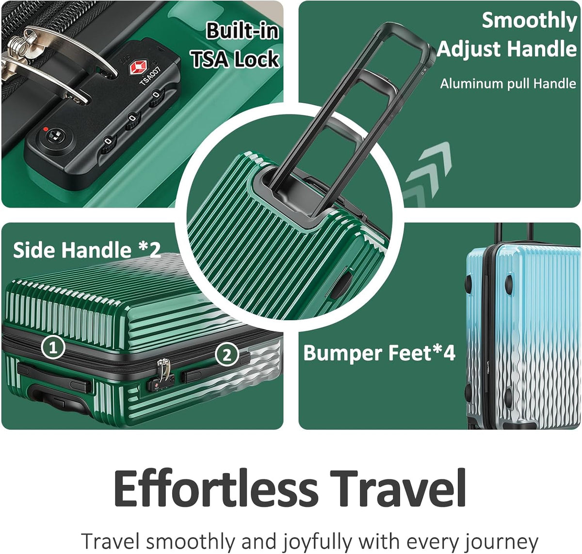 Carry on Luggage 22x14x9 Airline Approved, Expandable 20 Inch Hardside Suitcase with Wheels TSA Lock, PC+ABS Lightweight Carry on Suitcases for Women