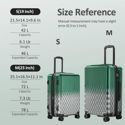 Carry on Luggage 22x14x9 Airline Approved, Expandable 20 Inch Hardside Suitcase with Wheels TSA Lock, PC+ABS Lightweight Carry on Suitcases for Women