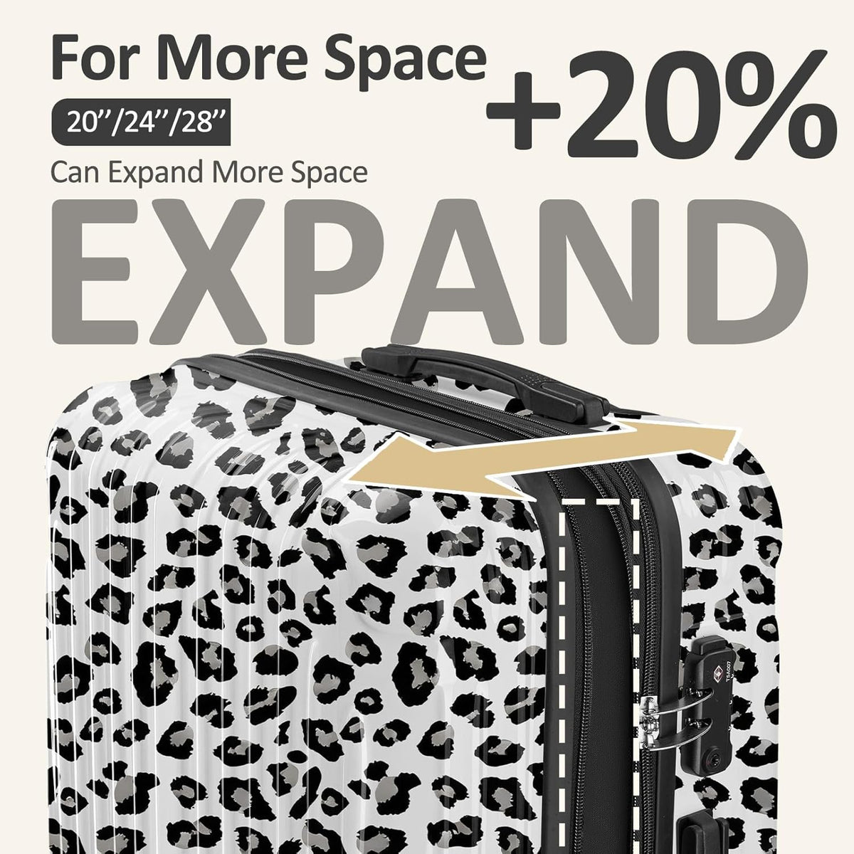 Carry on Luggage 22x14x9 Airline Approved, Expandable 20 Inch Hardside Suitcase with Wheels TSA Lock, PC+ABS Lightweight Carry on Suitcases for Women