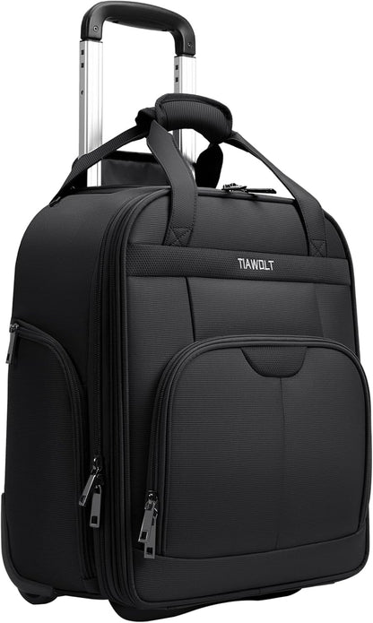 Underseat Carry on Luggage with Wheels,16-inch Airline Approved Personal Item Stylish Softside Underseater Suitcases with Wet/Dry Pockets,Overnight Rolling Carry-on Bag for Short Trip, Purple
