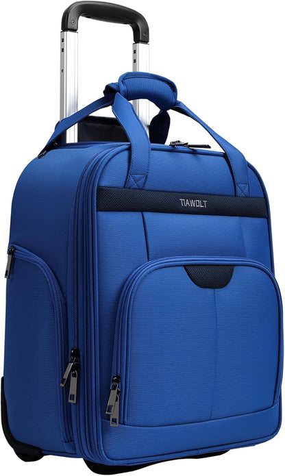Underseat Carry on Luggage with Wheels,16-inch Airline Approved Personal Item Stylish Softside Underseater Suitcases with Wet/Dry Pockets,Overnight Rolling Carry-on Bag for Short Trip, Purple