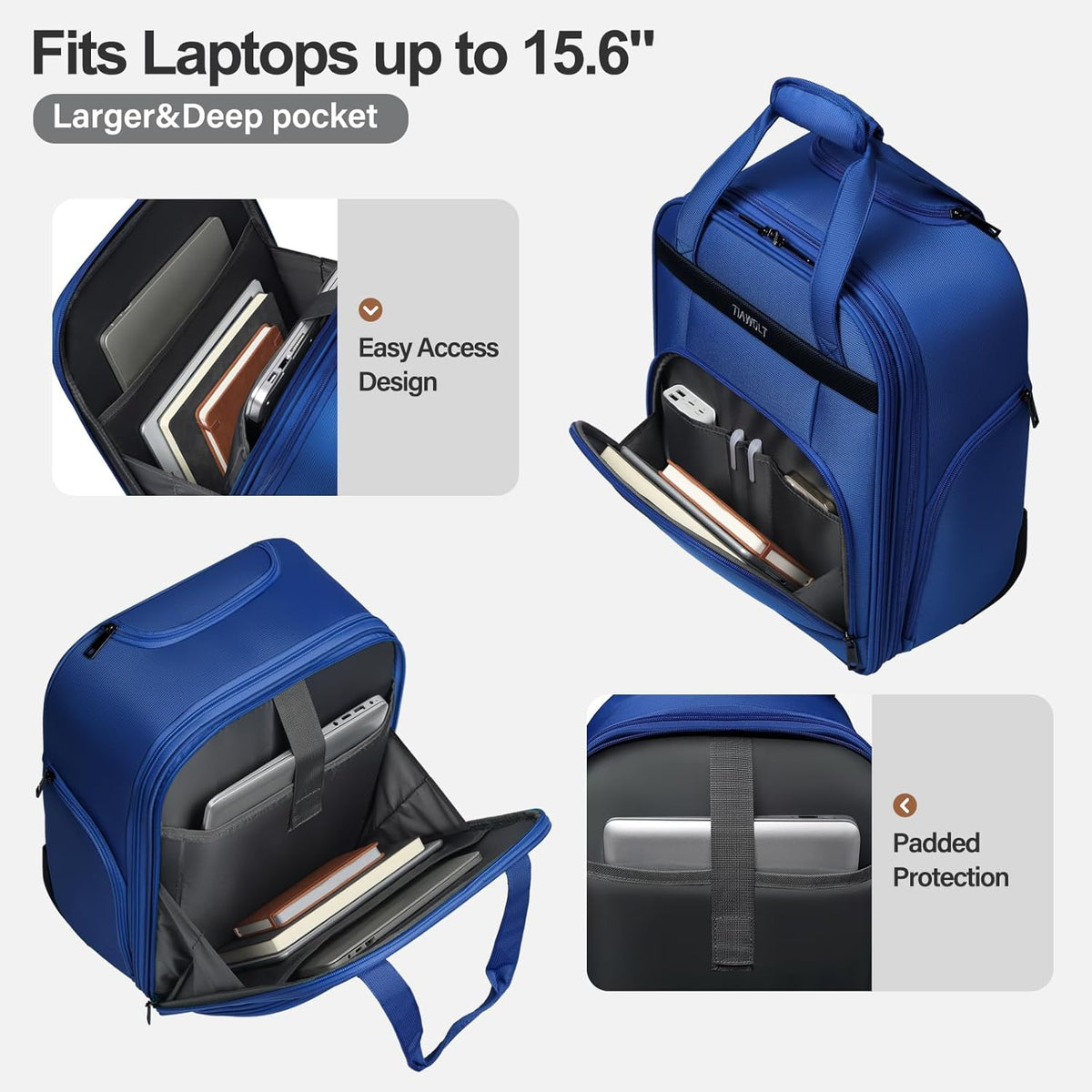 Underseat Carry on Luggage with Wheels,16-inch Airline Approved Personal Item Stylish Softside Underseater Suitcases with Wet/Dry Pockets,Overnight Rolling Carry-on Bag for Short Trip, Purple