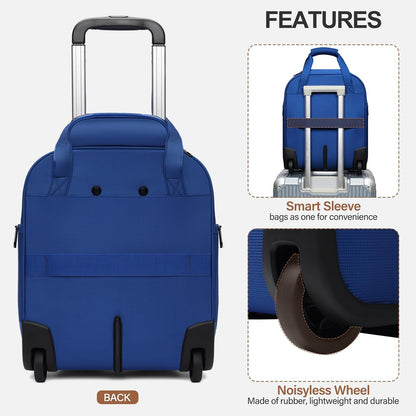 Underseat Carry on Luggage with Wheels,16-inch Airline Approved Personal Item Stylish Softside Underseater Suitcases with Wet/Dry Pockets,Overnight Rolling Carry-on Bag for Short Trip, Purple