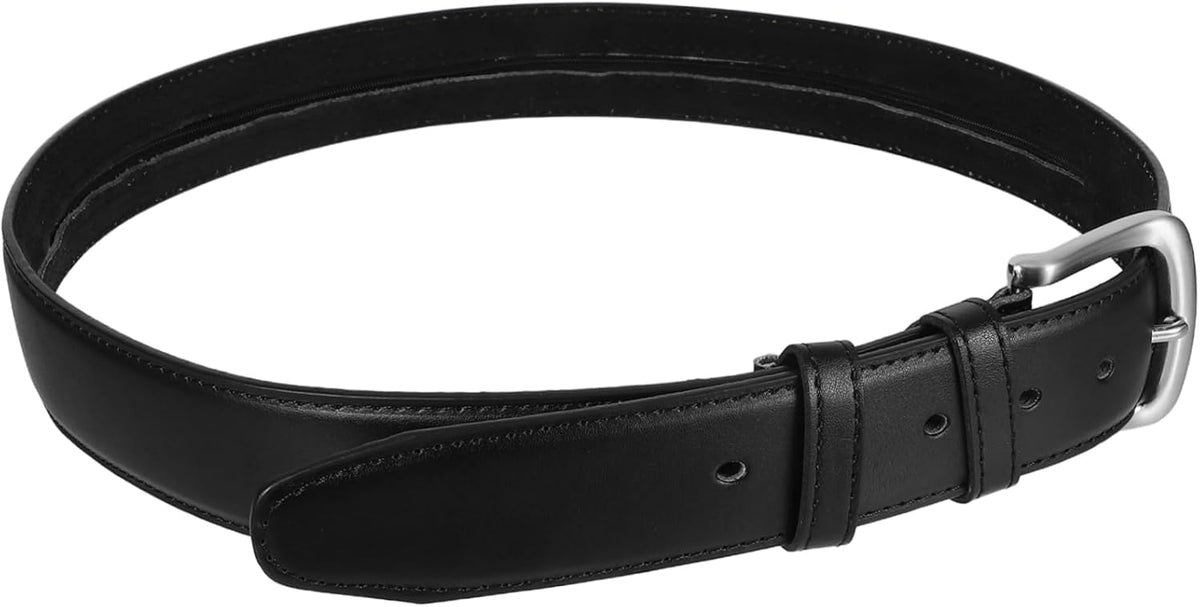 Hidden Money Pocket Travel Waist Belt Concealed Zipper for Secure Storage of Valuables Brown Pu Money Belt for Men