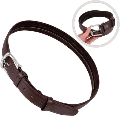 Hidden Money Pocket Travel Waist Belt Concealed Zipper for Secure Storage of Valuables Brown Pu Money Belt for Men