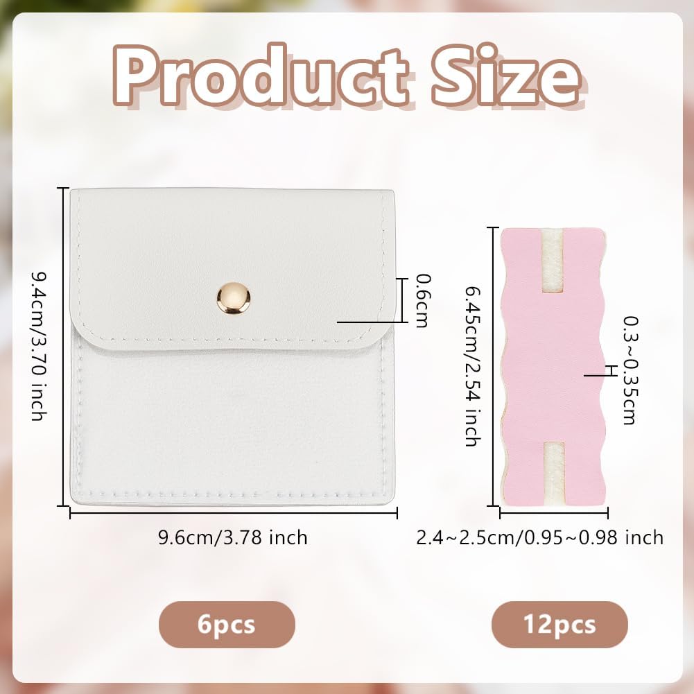 18 Pack Portable Necklace Display Cards with White Storage Bags Tangle-Free Jewelry Organizer Set PU Leather Jewelry Holder Kit for Home Travel Earrings Rings Necklaces Jewelry Storage