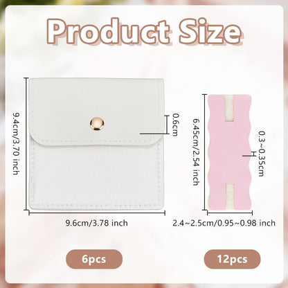 18 Pack Portable Necklace Display Cards with White Storage Bags Tangle-Free Jewelry Organizer Set PU Leather Jewelry Holder Kit for Home Travel Earrings Rings Necklaces Jewelry Storage