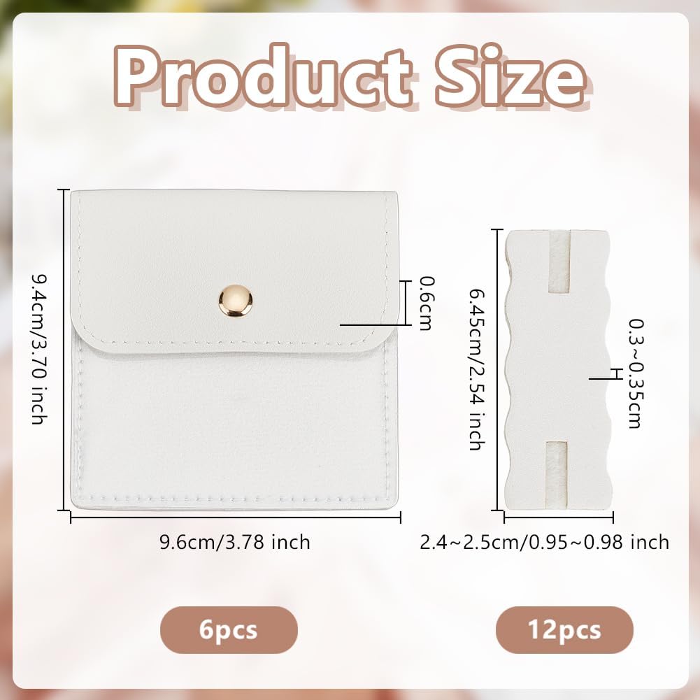 18 Pack Portable Necklace Display Cards with White Storage Bags Tangle-Free Jewelry Organizer Set PU Leather Jewelry Holder Kit for Home Travel Earrings Rings Necklaces Jewelry Storage