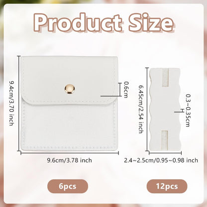 18 Pack Portable Necklace Display Cards with White Storage Bags Tangle-Free Jewelry Organizer Set PU Leather Jewelry Holder Kit for Home Travel Earrings Rings Necklaces Jewelry Storage