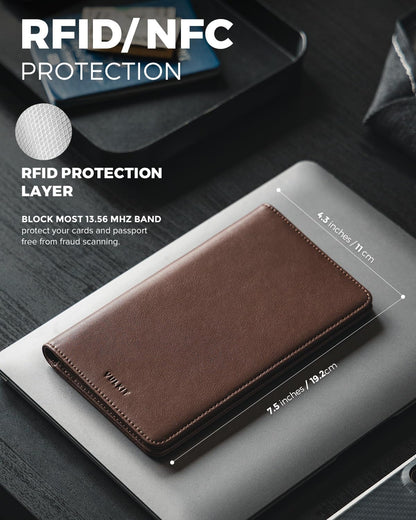 Passport Holder Wallet RFID Blocking Travel Wallet for Men & Women