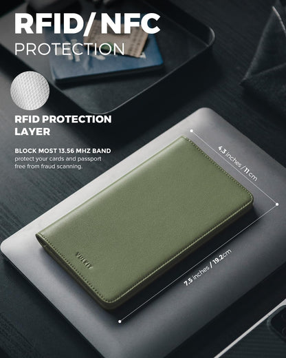 Passport Holder Wallet RFID Blocking Travel Wallet for Men & Women