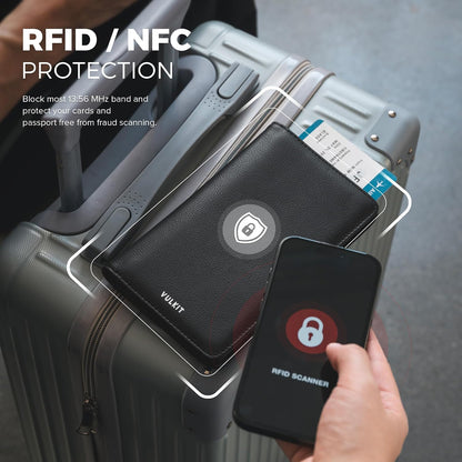 Passport Holder Wallet RFID Blocking Travel Wallet for Men & Women