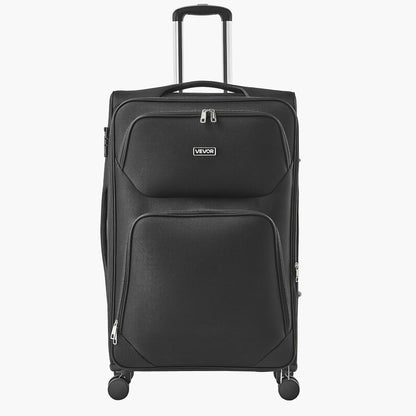 Softside Expandable Luggage with Spinner Wheels, 24-Inch Softside Checked Medium Luggage, Lightweight Checked Suitcase with Expandable Zippered Pocket and TSA Lock, Black