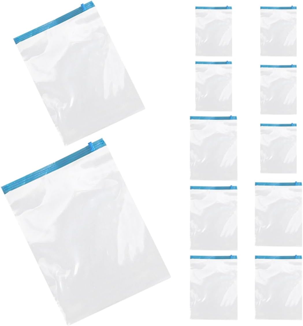 12pcs Reusable Hand Roll up Travel Compression Bags Vacuum Storage Bags for Clothes Maximize Luggage Space and Keep Items Dry and Organized