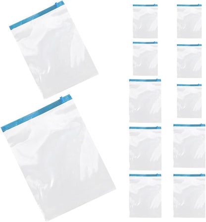 12pcs Reusable Hand Roll up Travel Compression Bags Vacuum Storage Bags for Clothes Maximize Luggage Space and Keep Items Dry and Organized