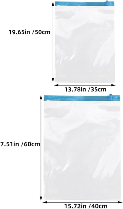 12pcs Reusable Hand Roll up Travel Compression Bags Vacuum Storage Bags for Clothes Maximize Luggage Space and Keep Items Dry and Organized