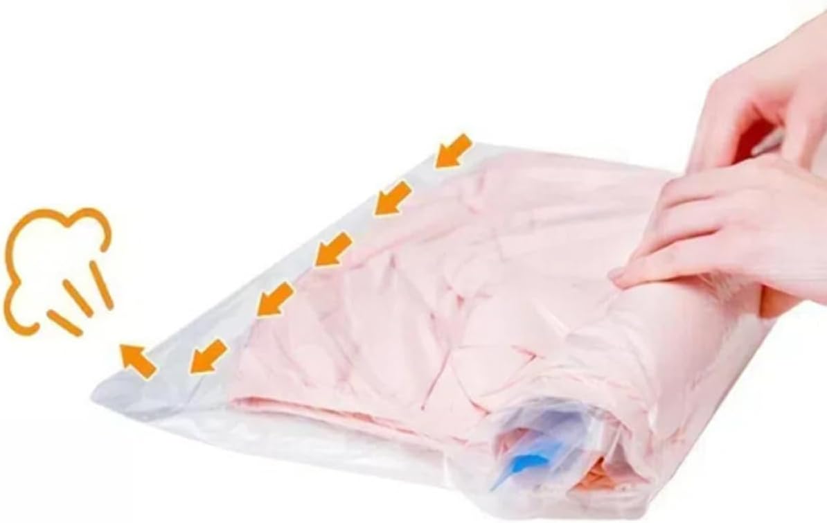 12pcs Reusable Hand Roll up Travel Compression Bags Vacuum Storage Bags for Clothes Maximize Luggage Space and Keep Items Dry and Organized