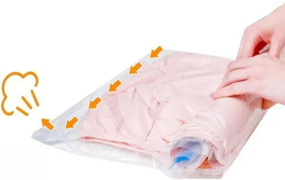 12pcs Reusable Hand Roll up Travel Compression Bags Vacuum Storage Bags for Clothes Maximize Luggage Space and Keep Items Dry and Organized