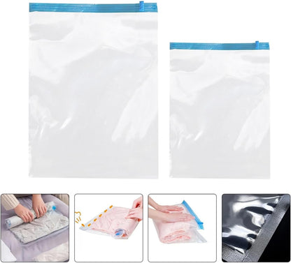 12pcs Reusable Hand Roll up Travel Compression Bags Vacuum Storage Bags for Clothes Maximize Luggage Space and Keep Items Dry and Organized