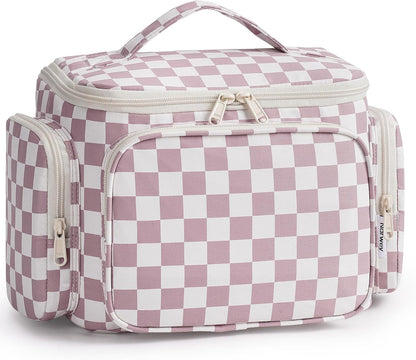 Hanging Travel Toiletry Bag for Women, Large Makeup Bag, Wide Open Cosmetic Bag, Multiple Organized Pocket, Wet Pocket for Towel, Portable Bathroom Travel Bag for Toiletries, Essentials
