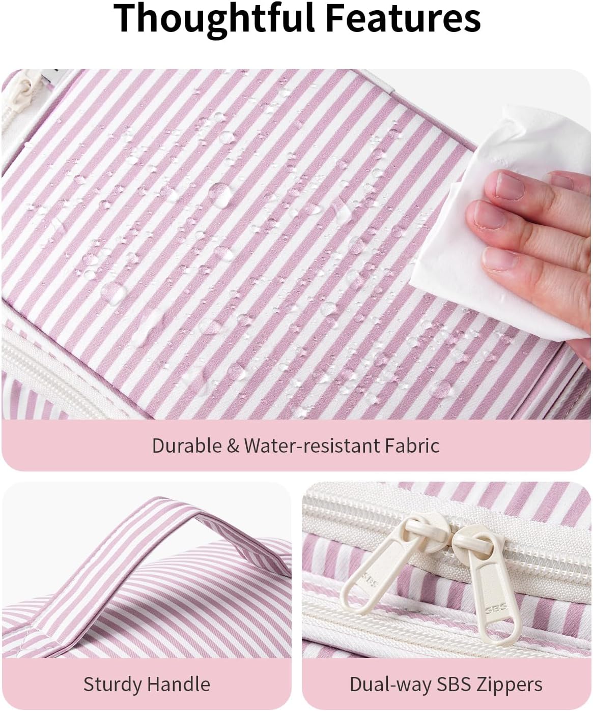 Hanging Travel Toiletry Bag for Women, Large Makeup Bag, Wide Open Cosmetic Bag, Multiple Organized Pocket, Wet Pocket for Towel, Portable Bathroom Travel Bag for Toiletries, Essentials