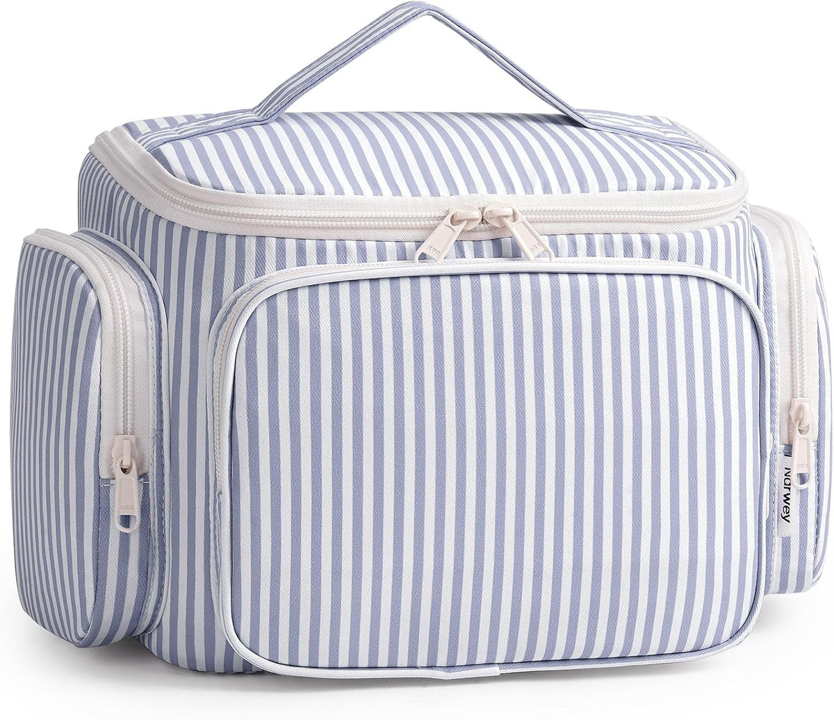 Hanging Travel Toiletry Bag for Women, Large Makeup Bag, Wide Open Cosmetic Bag, Multiple Organized Pocket, Wet Pocket for Towel, Portable Bathroom Travel Bag for Toiletries, Essentials