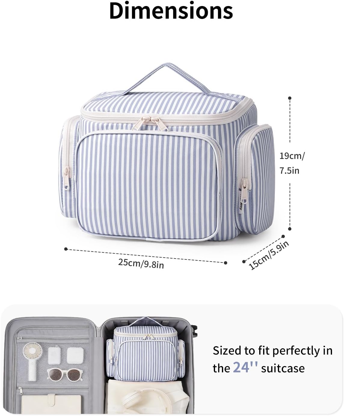 Hanging Travel Toiletry Bag for Women, Large Makeup Bag, Wide Open Cosmetic Bag, Multiple Organized Pocket, Wet Pocket for Towel, Portable Bathroom Travel Bag for Toiletries, Essentials
