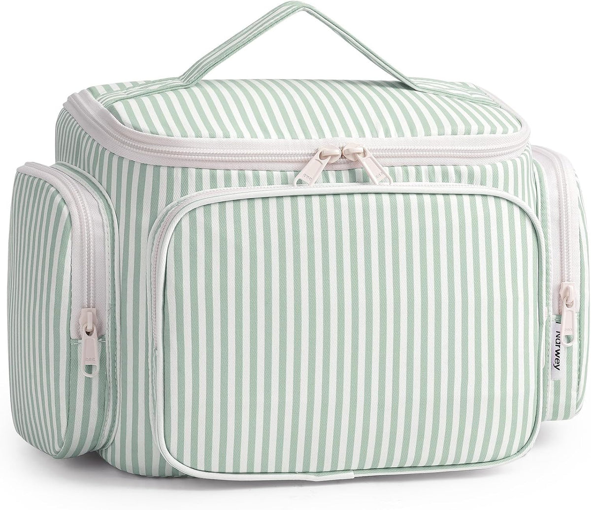 Hanging Travel Toiletry Bag for Women, Large Makeup Bag, Wide Open Cosmetic Bag, Multiple Organized Pocket, Wet Pocket for Towel, Portable Bathroom Travel Bag for Toiletries, Essentials