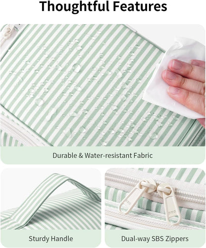 Hanging Travel Toiletry Bag for Women, Large Makeup Bag, Wide Open Cosmetic Bag, Multiple Organized Pocket, Wet Pocket for Towel, Portable Bathroom Travel Bag for Toiletries, Essentials