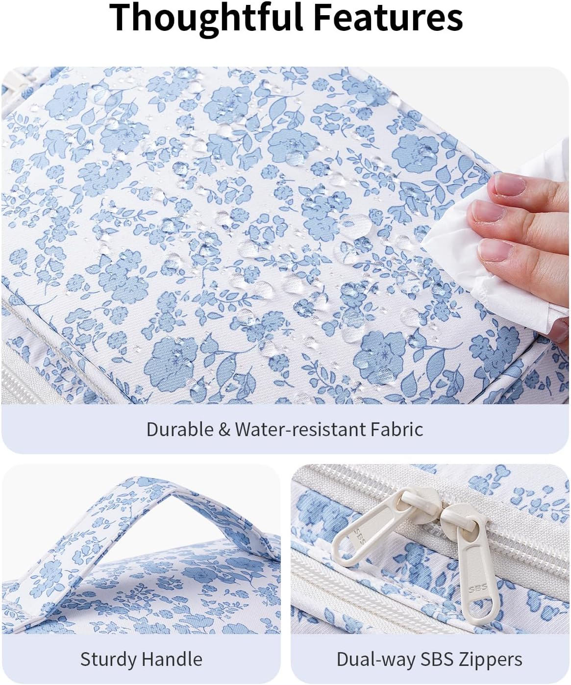 Hanging Travel Toiletry Bag for Women, Large Makeup Bag, Wide Open Cosmetic Bag, Multiple Organized Pocket, Wet Pocket for Towel, Portable Bathroom Travel Bag for Toiletries, Essentials