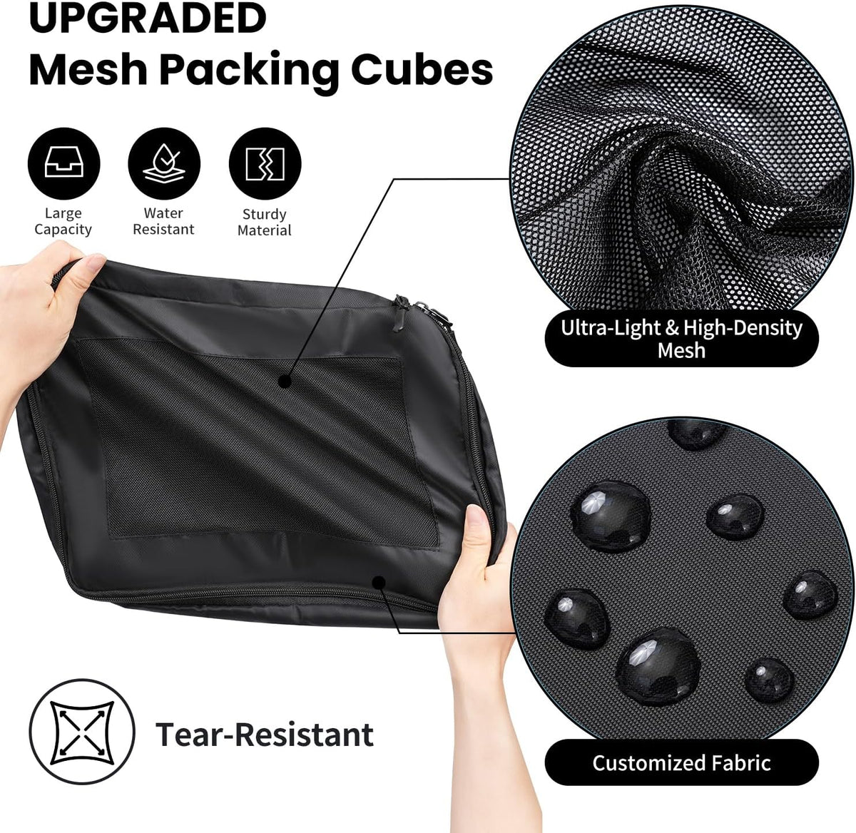 Mesh Packing Cubes for Travel, Durable Luggage Organizer with Sturdy Material and Double Zippers, Comprehensive Set for Travel Accessories Storage, teal