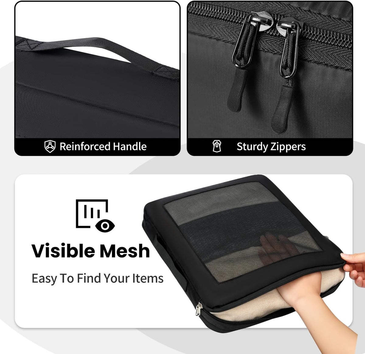 Mesh Packing Cubes for Travel, Durable Luggage Organizer with Sturdy Material and Double Zippers, Comprehensive Set for Travel Accessories Storage, teal