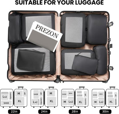 Mesh Packing Cubes for Travel, Durable Luggage Organizer with Sturdy Material and Double Zippers, Comprehensive Set for Travel Accessories Storage, teal