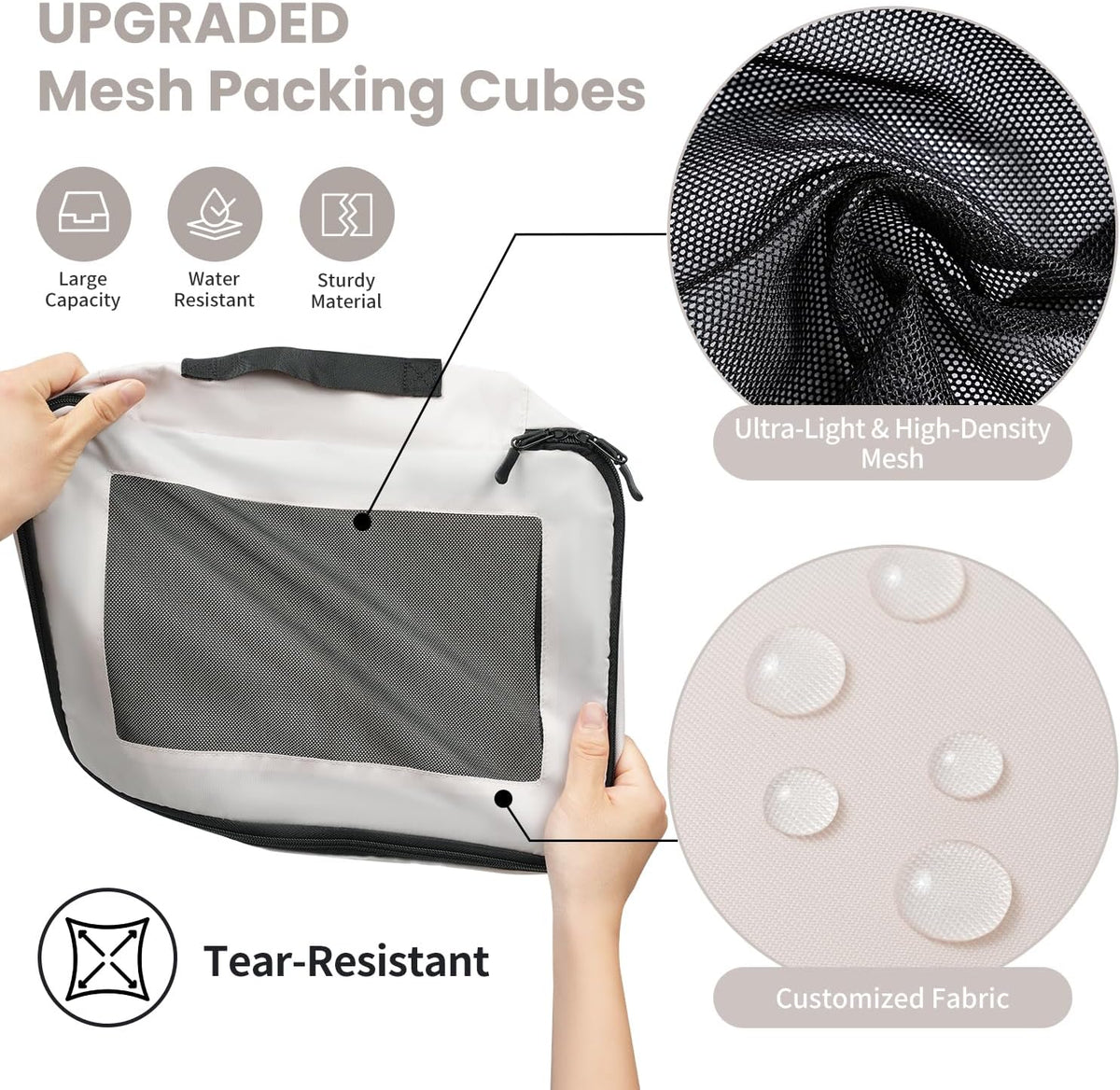 Mesh Packing Cubes for Travel, Durable Luggage Organizer with Sturdy Material and Double Zippers, Comprehensive Set for Travel Accessories Storage, teal