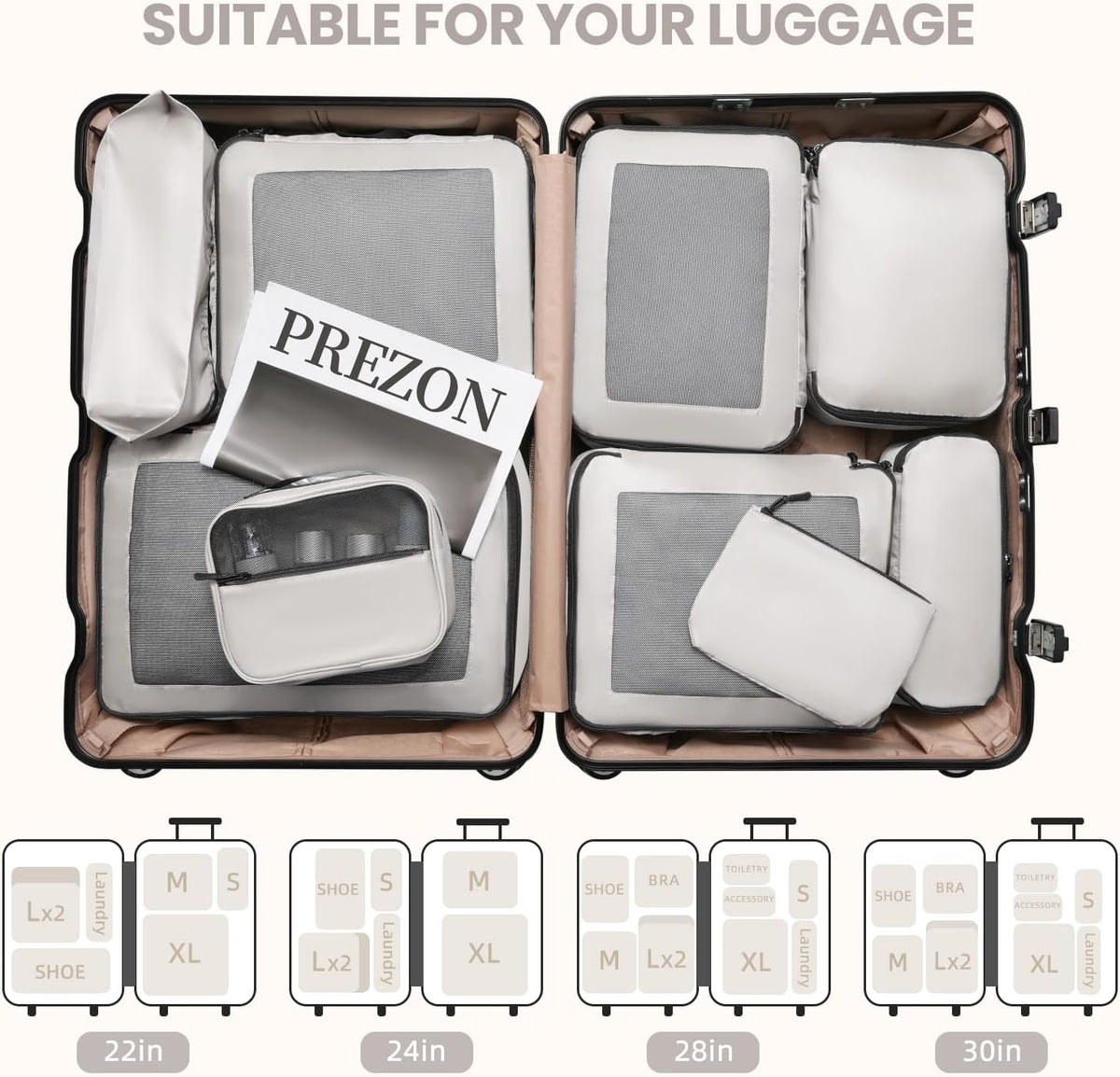 Mesh Packing Cubes for Travel, Durable Luggage Organizer with Sturdy Material and Double Zippers, Comprehensive Set for Travel Accessories Storage, teal