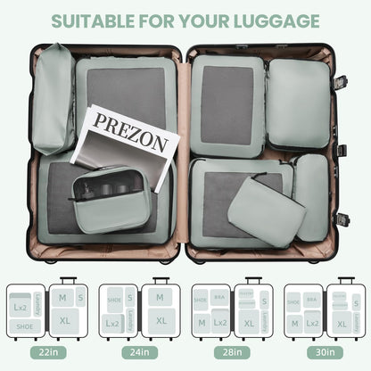 Mesh Packing Cubes for Travel, Durable Luggage Organizer with Sturdy Material and Double Zippers, Comprehensive Set for Travel Accessories Storage, teal