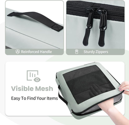 Mesh Packing Cubes for Travel, Durable Luggage Organizer with Sturdy Material and Double Zippers, Comprehensive Set for Travel Accessories Storage, teal