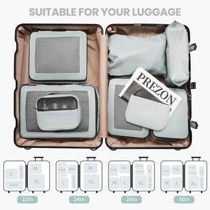 Mesh Packing Cubes for Travel, Durable Luggage Organizer with Sturdy Material and Double Zippers, Comprehensive Set for Travel Accessories Storage, teal