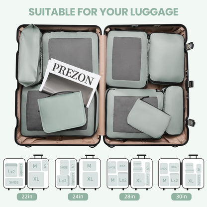 Mesh Packing Cubes for Travel, Durable Luggage Organizer with Sturdy Material and Double Zippers, Comprehensive Set for Travel Accessories Storage, teal