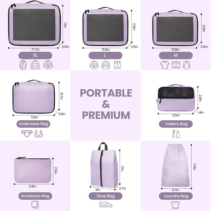 Mesh Packing Cubes for Travel, Durable Luggage Organizer with Sturdy Material and Double Zippers, Comprehensive Set for Travel Accessories Storage, teal