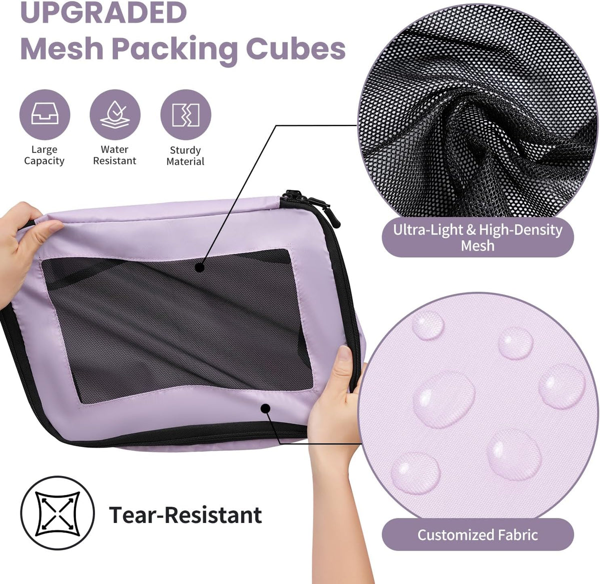 Mesh Packing Cubes for Travel, Durable Luggage Organizer with Sturdy Material and Double Zippers, Comprehensive Set for Travel Accessories Storage, teal