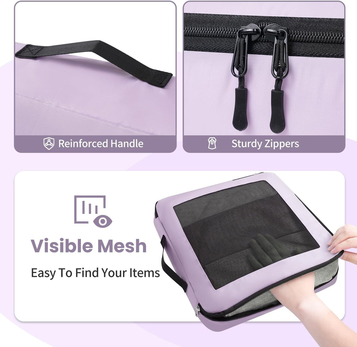 Mesh Packing Cubes for Travel, Durable Luggage Organizer with Sturdy Material and Double Zippers, Comprehensive Set for Travel Accessories Storage, teal